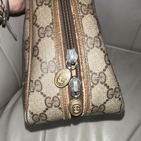 Authentic Gucci Vintage GG Supreme Double Handle Satchel Bag - Picture 7 of 16